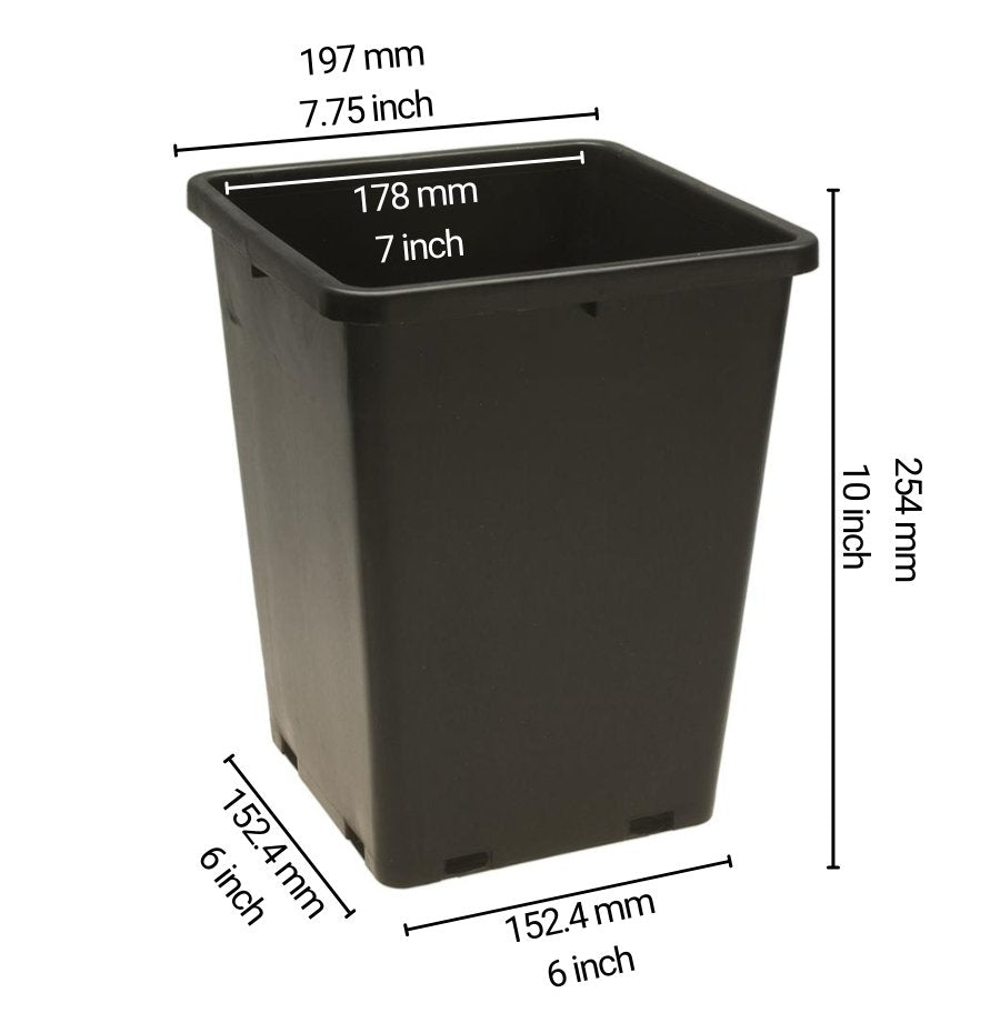 2 litre plant pot dimensions Square Pot